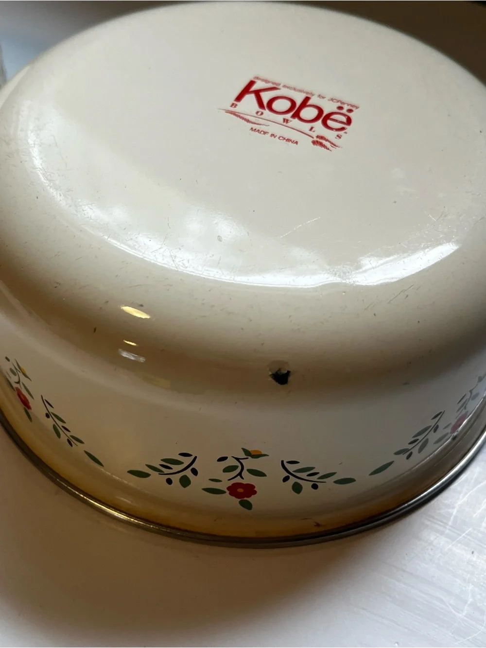 Vintage Set of 2 Kobe Floral Nesting Bowls